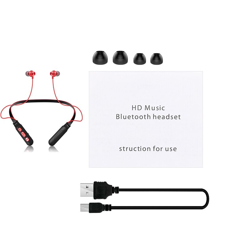 Magnetische Draadloze Bluetooth Oortelefoon Stereo Noise Cancelling Sport Headset met Microfoon Gaming oorhaak Oortelefoon voor IPhone: option 3