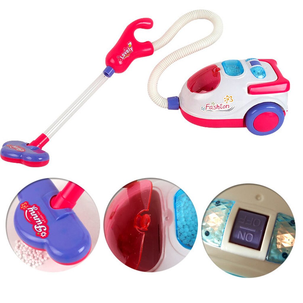 Elektrisk støvsuger til børn sjovt realistisk legetøj med lys lyd bærbar leg hjemmeapparat xmas