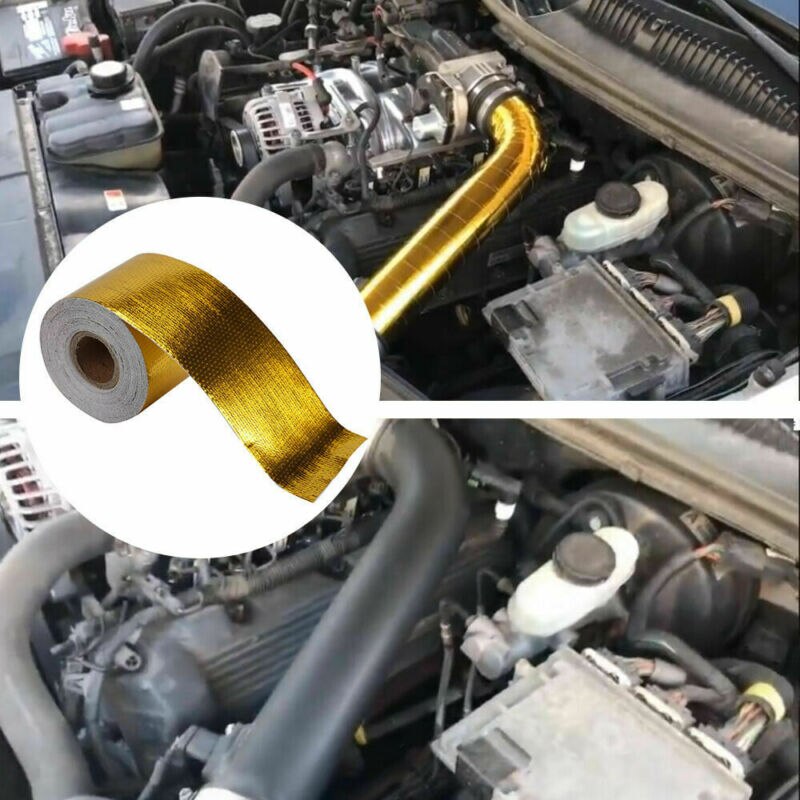 Reflective Aluminum Foil Tape 1Roll of (5m*5cm) Self Adhesive High Temperature Heat Shield Wrap Gold