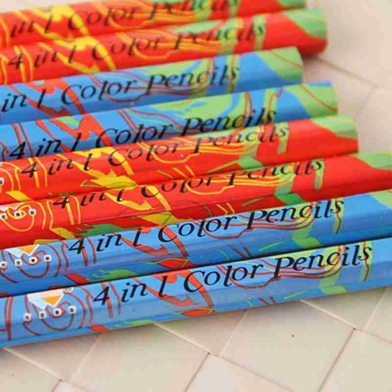 4pcs/pack Colored Hexagonal Rainbow Pencil Crayons Supplies For Painting Colored Graffiti Pencil Set Drawing Stationery