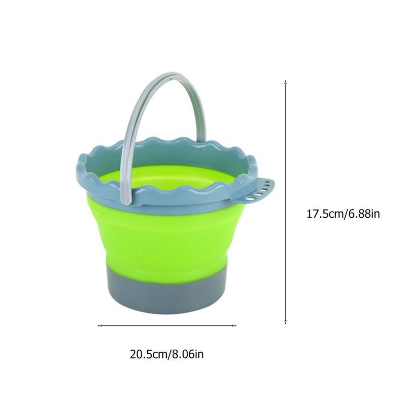 2pcs 2L Foldable Fishing Bucket Collapsible Silicone Bucket Outdoor Fish Gear Foldable Water Bucket Car Wash Bucket Random Color