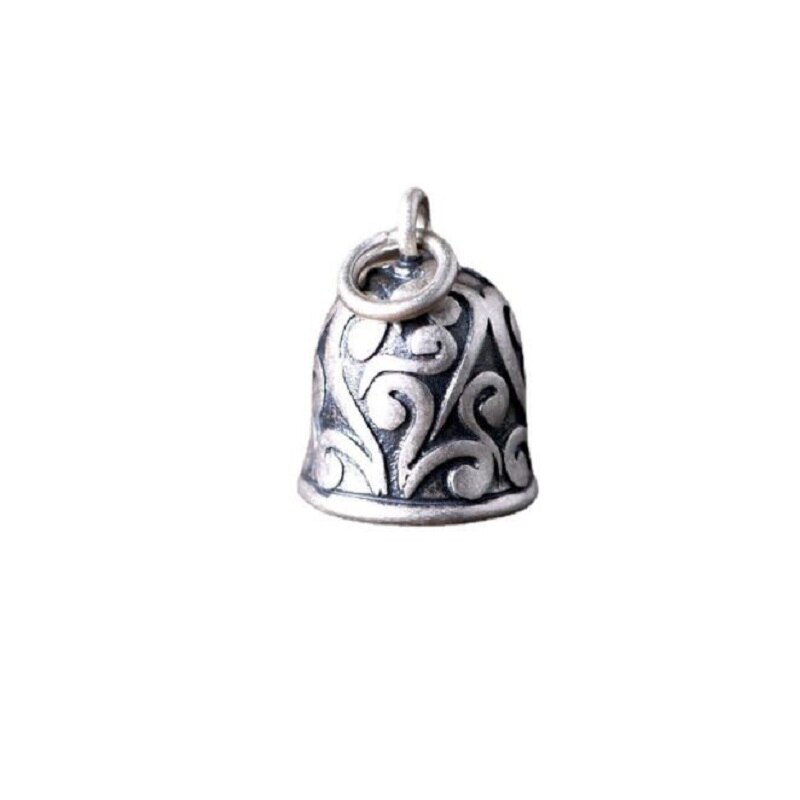 Amuleto di buona fortuna in argento Sterling 100% con ciondolo a campana simbolo fortunato in argento 925