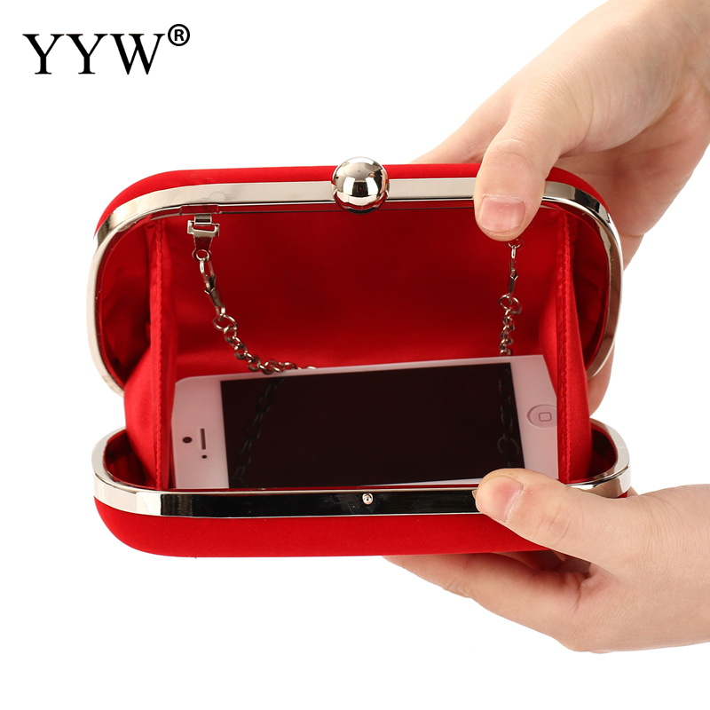 Red Women Clutch Evening Bag Purse With Detachable Chain Handbag Wedding Cocktail Party Velvet Clutches Prom Wedding Shoulder