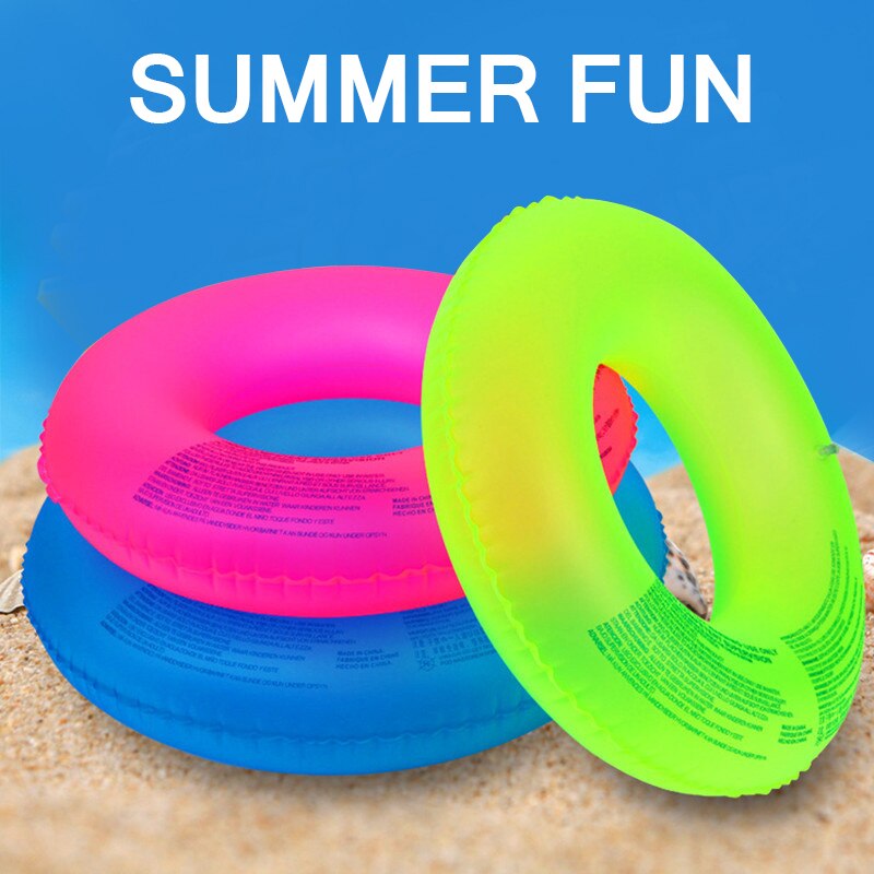 Summer Inflatable Fluorescent Swimming Ring Pool Floating Tube Ring Water Sports Woman Kids