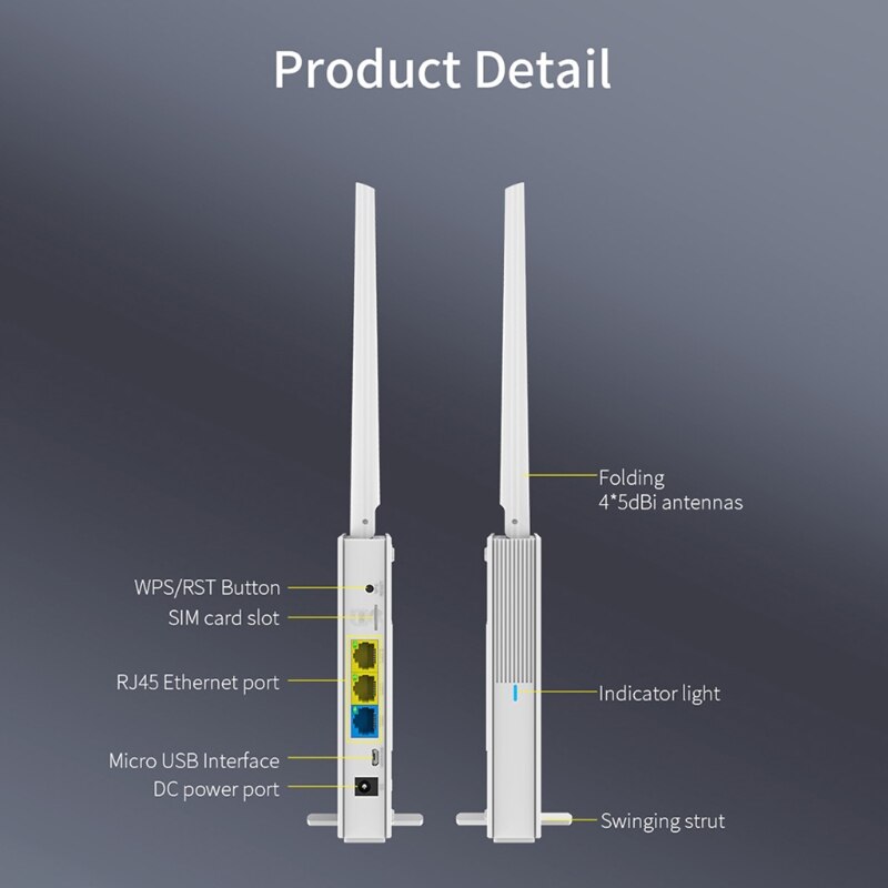COMFAST E3 4G LTE 2.4GHz WiFi Router 4 Antennas SIM Card WAN LAN Wireless Coverage Network Extender US Plug