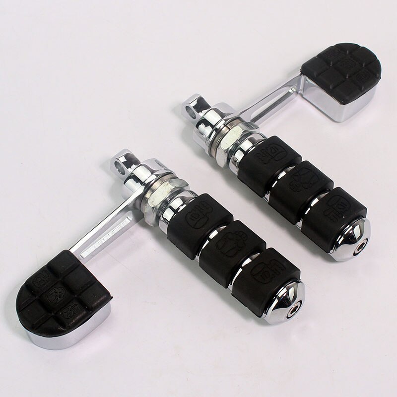 Cherk Chrome crâne Anti-Vibe repose-pieds monture mâle repose-talon pour Harley Davidson DYNA FXDF FAT BOB FXDC FXDX Sportster XL Softail