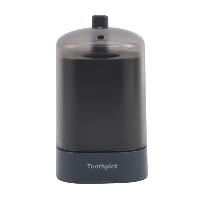 Home Furnishings Transparent Wheat Straw Pressed Automatic Toothpick Holder Square Toothpick Box Household Storage Container: gray