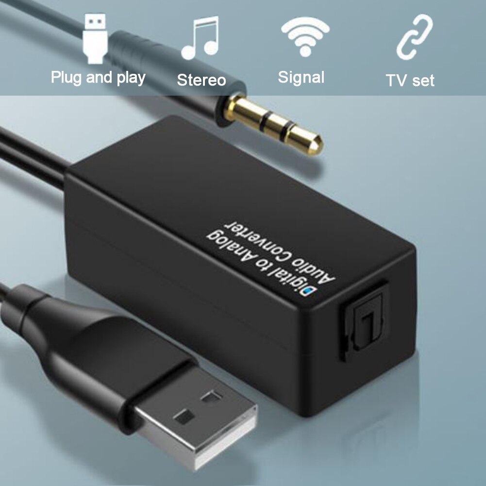 DAC Digital to Optical Fiber/Coaxial Analog Audio Converter 3.5mm USB Decoder Adapter for Smart TV Set-top Box
