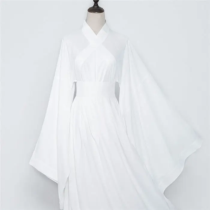 Chinese Traditional Clothing Hanfu Lady Women Men White Black Tops Skirt Suit Underwear Ancient Home Pants Sleeping Clothes: L / Beige