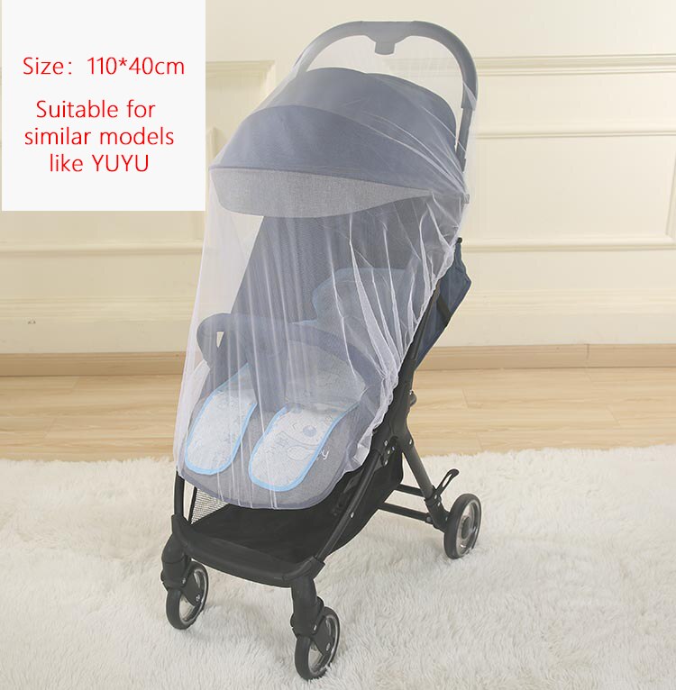 Zuigelingen Kinderwagen Mosquito Insect Net Accessoire Voor Wandelwagen Safe Mesh Buggy Wieg Winkelwagen Klamboe Kinderwagen Volledige Cover: S-white