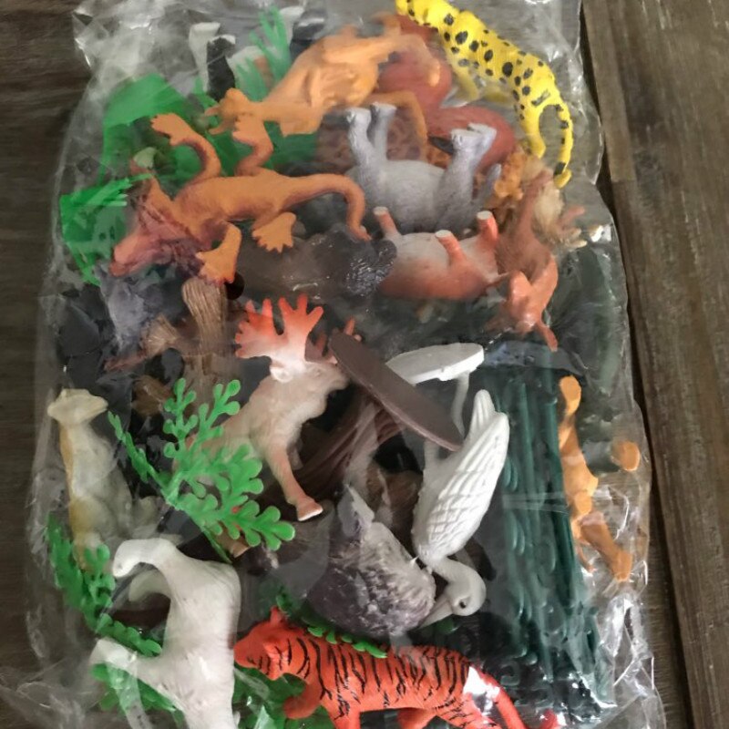 53 pz/set Mini Animal World Zoo modello figura Action Toy Set Cartoon simulazione animale bella plastica collezione giocattolo per bambini