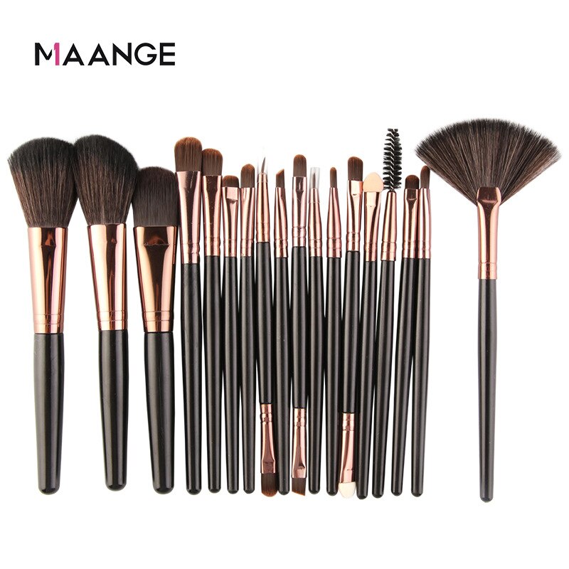 Maange 18-pieza Set de brochas de maquillaje de ojos de herramientas de belleza: 5445HK