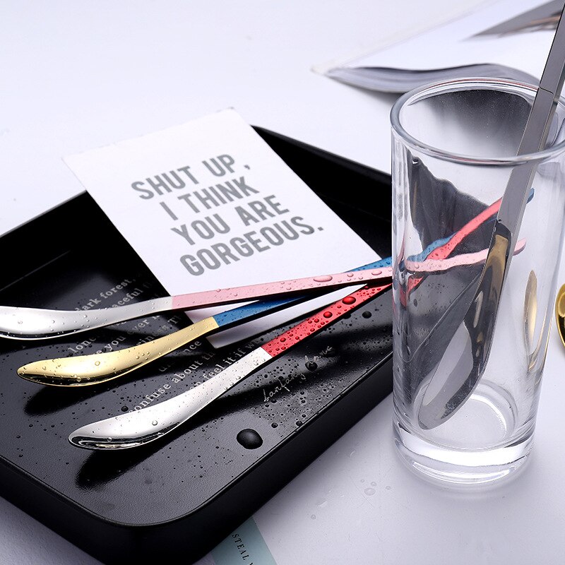304 Stainless Steel Long Handle Stirring Spoon Cocktail Bartender Spoon Coffee Spoon Dessert Long Spoon Japanese Stirring Spoon