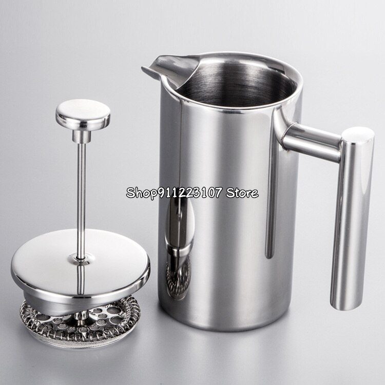 Cafetera francesa de acero inoxidable, máquina de café de doble pared de , con filtro, 350ML