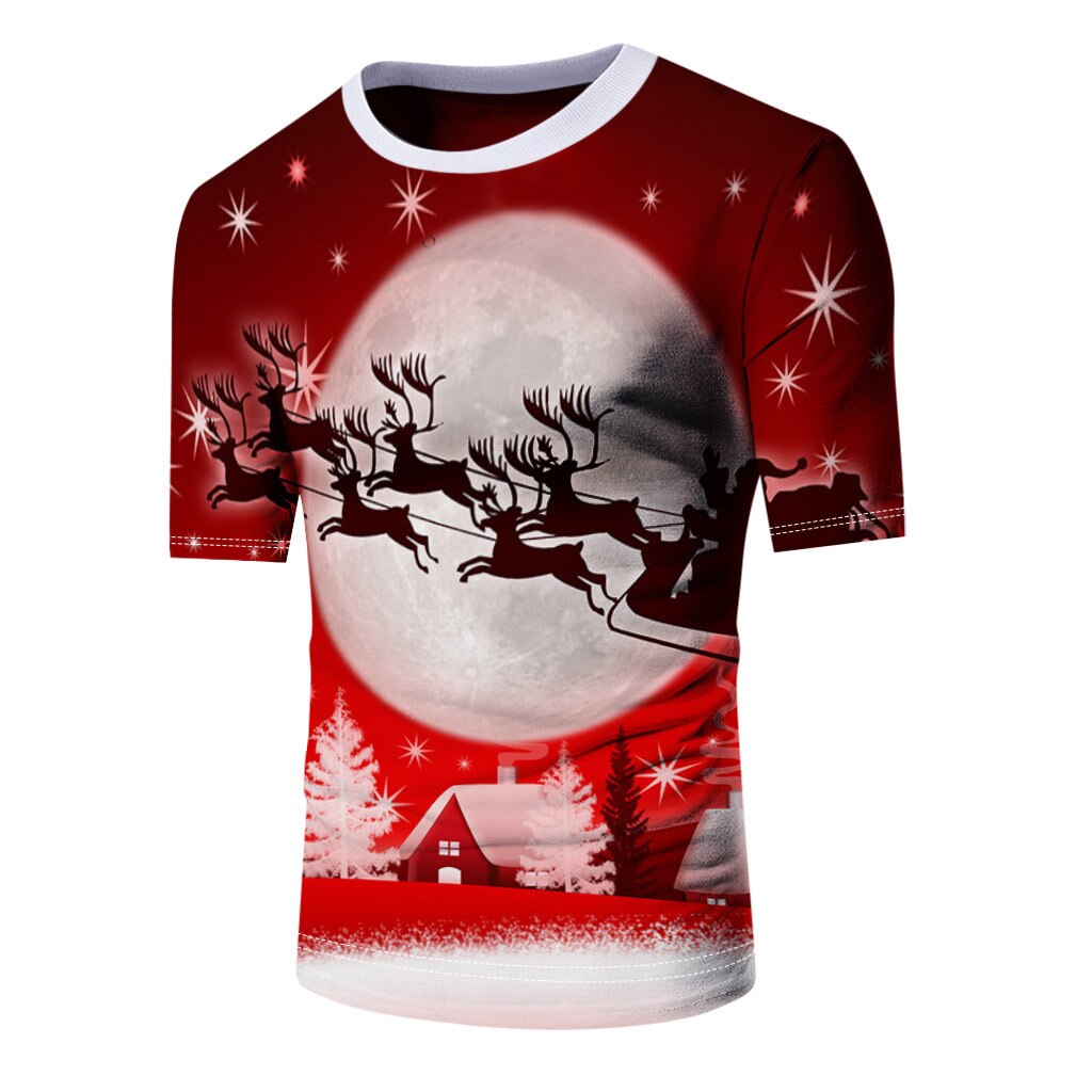 3d Printed T-shirt Men's T-shirt 3d Christmas Short Sleeve Fun T-shirt Tops And T-shirts Funny Pullover Tee Top #3: S