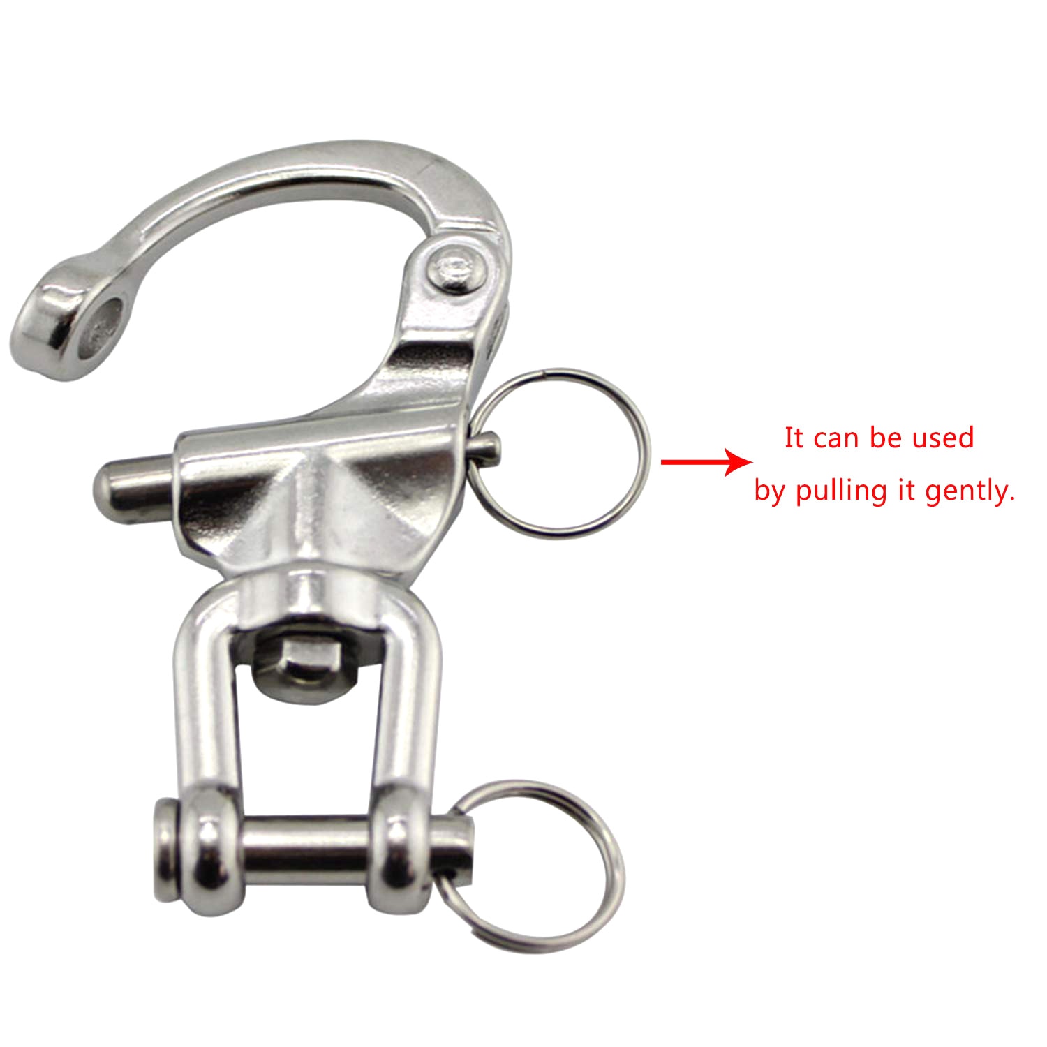 Swivel Jaw Shackle 304 Stainless Steel Quick Release Boat Anchor Chain Eye Shackle Swivel Snap Hook