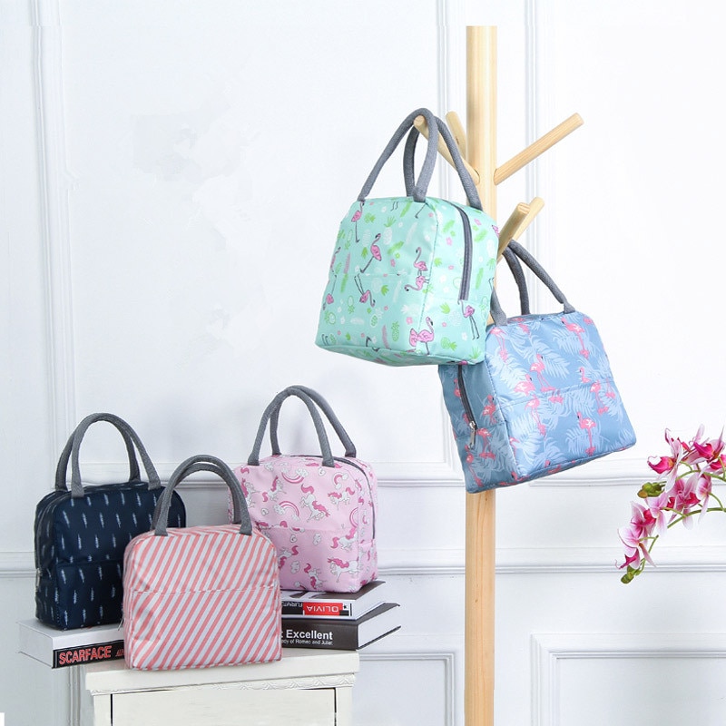 PLEEGA Functionele Patroon Cooler Lunchbox Draagbare Geïsoleerde Canvas Lunch Tas Thermische Voedsel Picknick Lunch Tassen Voor Vrouwen Kids