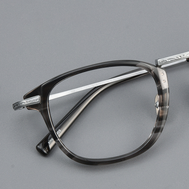 Montura de gafas cuadradas japonesas de titanio para mujer, anteojos fotocromáticos antiluz azul a la , de acetato, con montura completa, 2024