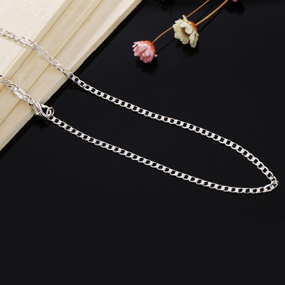 Dunne Gedeelte 5Pcs 925 Zilveren Ketting 2Mm Sideways Zilveren Ketting Diy Met Ketting Sleutelbeen Keten 16''18''20''22''24