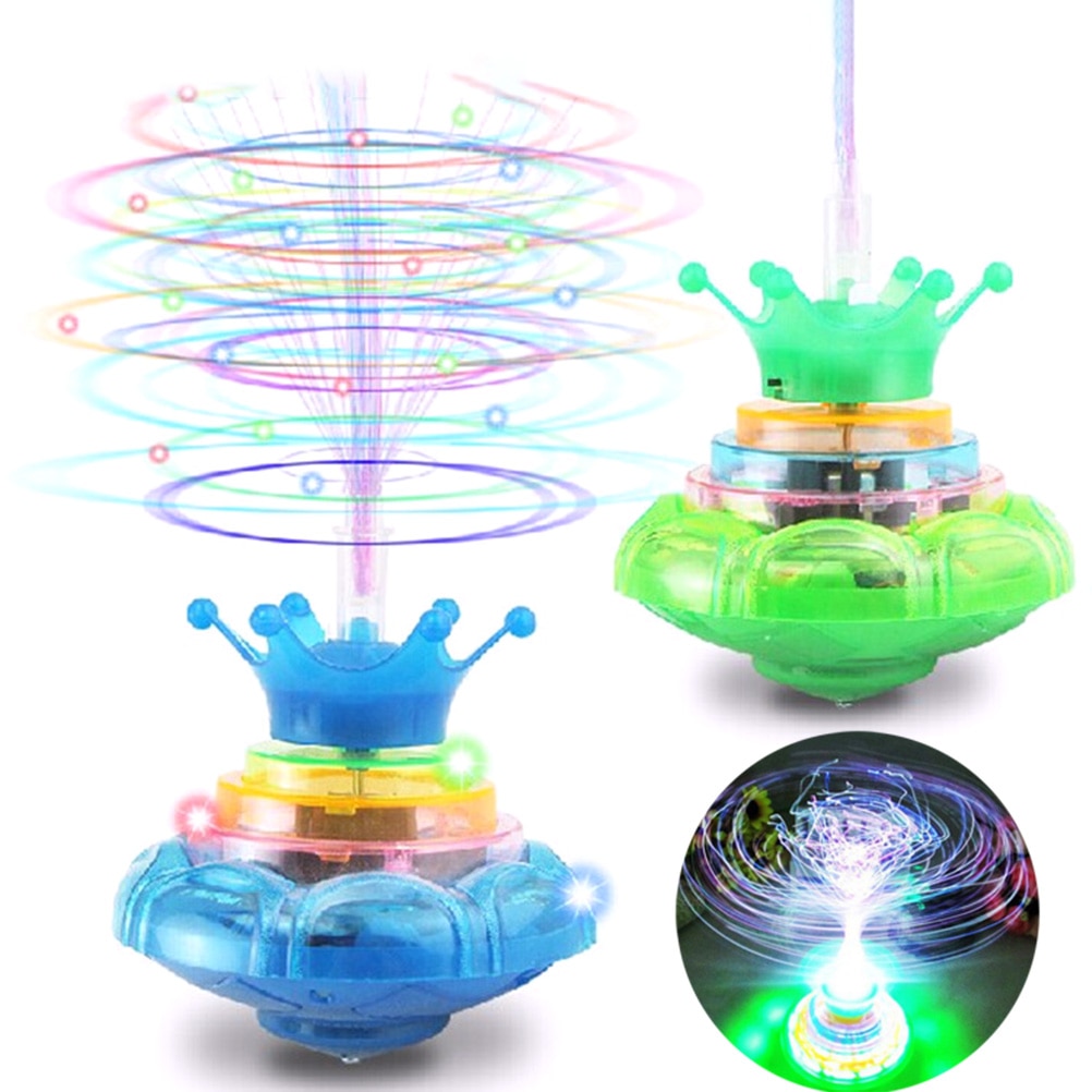 Muziek Licht Spinning Top Speelgoed Hand Tol Klassieke Elektrische Flash Speelgoed Kinderen Kleur Willekeurige Levering