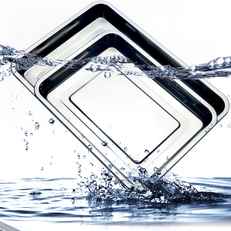 Stainless Steel Plate Food Tray BBQ Dishes Platos Dinner plates Vajilla Kitchenware Steamed Food Plate Baking Pan Food Container