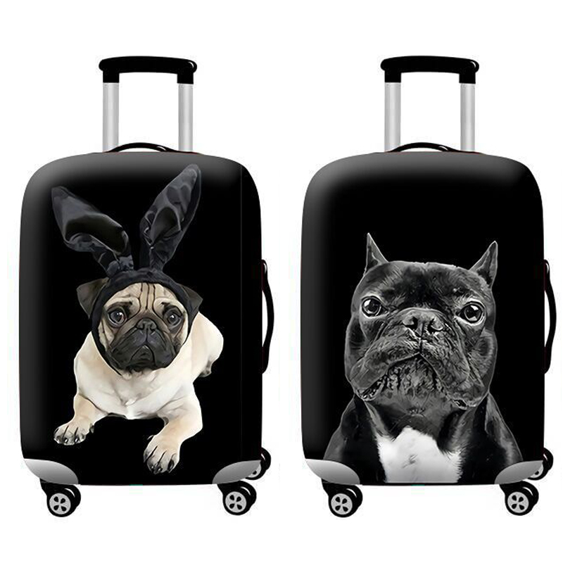 Resetillbehör bagageskydd resväska skyddsset bagage dammskydd bagagerumset vagnfodral elasticitet bulldog mönster