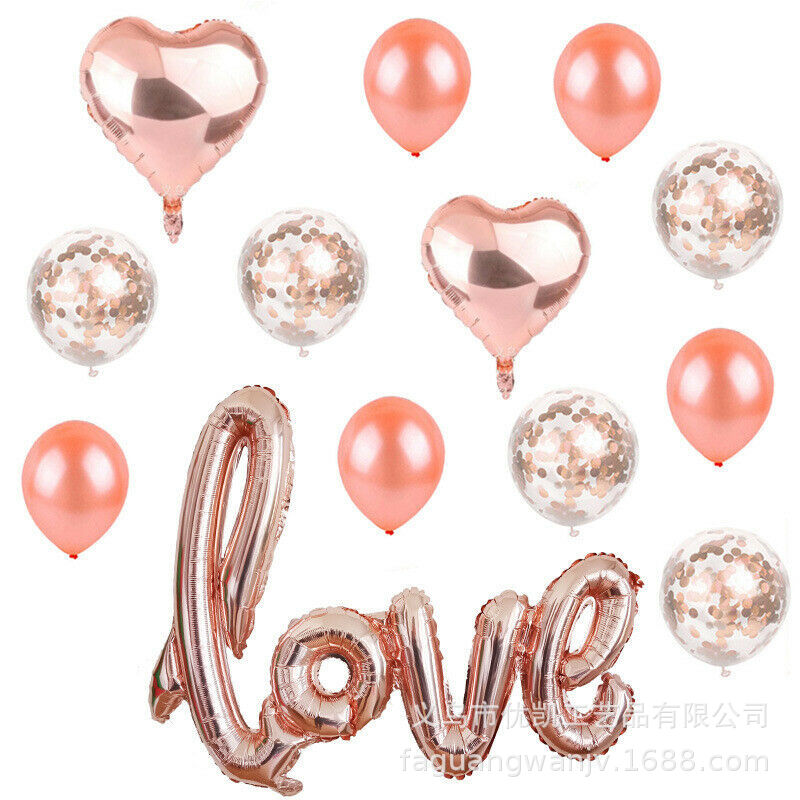 Valentinsdag stor sammenføjede kærlighed 12 tommer paillet ballon kombination dragt til bryllupsdekoration rund ballon: 1