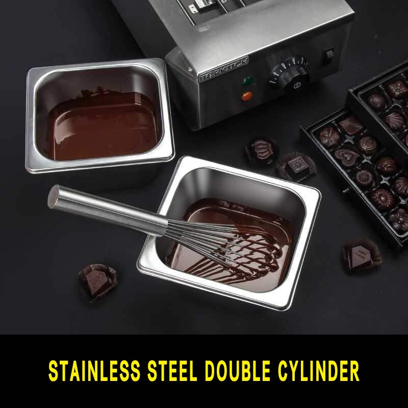 Chocolate melting pots commercial double chocolate dipping melting machine cylinder electric warmer melter 2 Lattices
