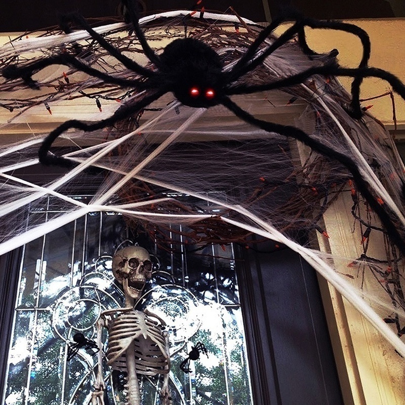 Grand araignée en peluche pour Halloween, accessoires de décoration de fête, grande araignée d'extérieur, chambre de décoration, tour d'une farce, grande araignée