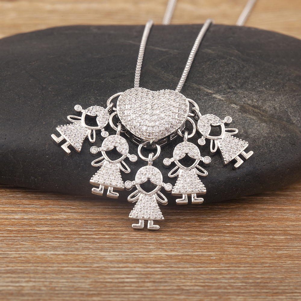 Nidin Trend Son/Daughter Boy/Girl Pendant Necklaces Female Versatile Chain Choker Jewelry Birthday: Light Yellow Color