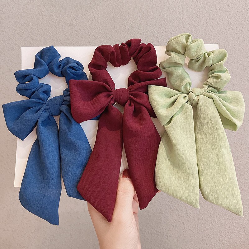 Cinta elástica para el pelo para mujer, lazo con nudo de Color sólido, adorno para el pelo, coletero, accesorios para el cabello