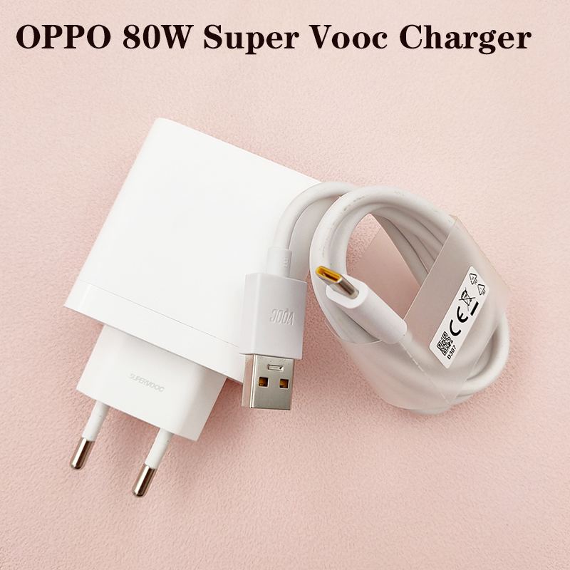 For OPPO SuperVooc 80W Fast Charger Adapter EU US Plug USB Type C Cable For OPPO X5 Pro X3 X2 R17 R11 Reno 5 6 7 Pro FIND K9 Pro