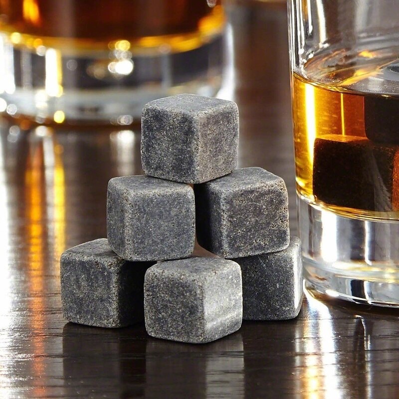 6/9/15Pcs Whiskey Stones Ice Cube Rocks Reusable Whisky Rock with Pouch Cooler Beverage Chilling Rocks Bar Party Accessories