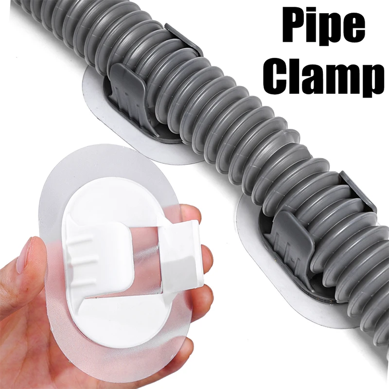 Pijpklem Haken Rek Zelfklevende Pijphouder Wandmontage 30-38mm Waterbuis Organizer Houder Slang Vaste Clip Badkamer Clip