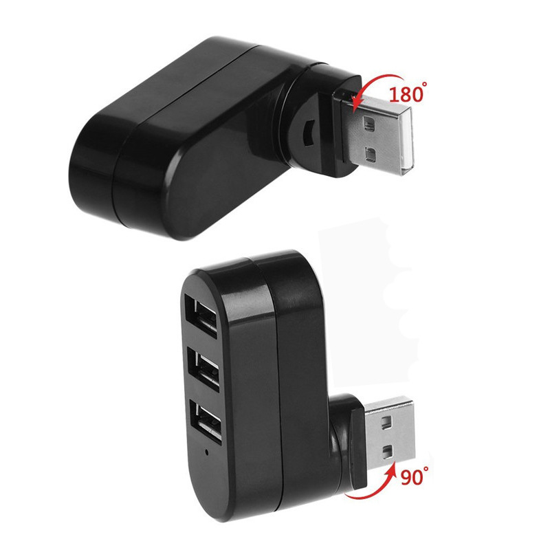 HUB USB 2.0 OULLX 180 ° Przedłużacz adaptera obrotowego Mini rozdzielacz 1 do 3 portów Szybkie USB 2.0 do komputera PC Laptop