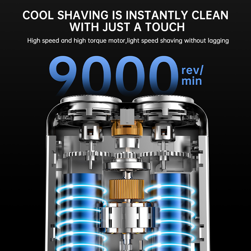 Men Mini Electric Shaver Dual Head Waterproof Type-C Rechargeable Shaver Travel Rotary Razor Portable Hair Beard Trimmer Tool