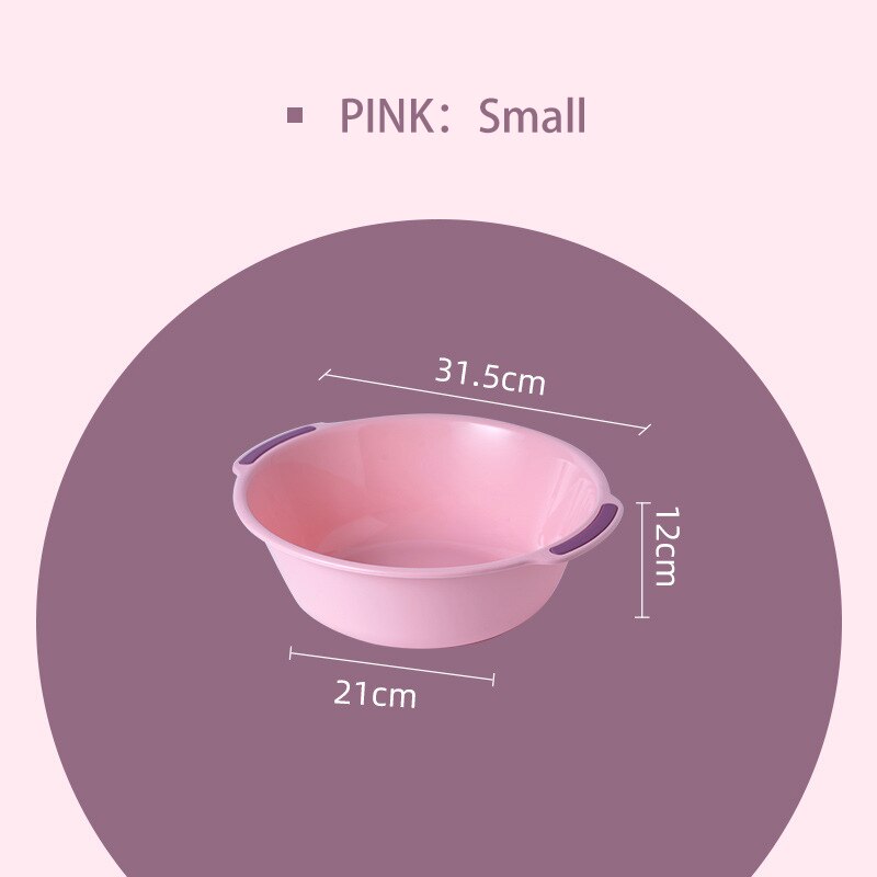 Household Large Thickened Baby Washing Clothes Plastic Washbasin Kitchen Fruit Dish Basin Student Dormitory Washbasin Washbasin: Pink Small