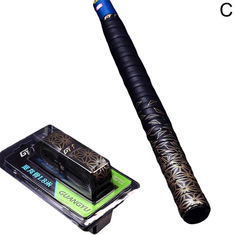 Gradient Colorful Fishing Rod Wrapped with Strap Sweatband Anti-Slip Printed Elastic Sweat Band Badminton Racket Grip Tape