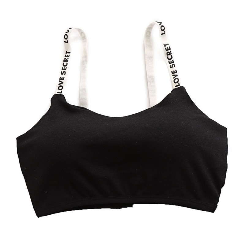 Active casual Bra Top One Size Letters strap Cotton Top fitness Gym Jogging Bra girl Wire Free Bandeau Bra Tops