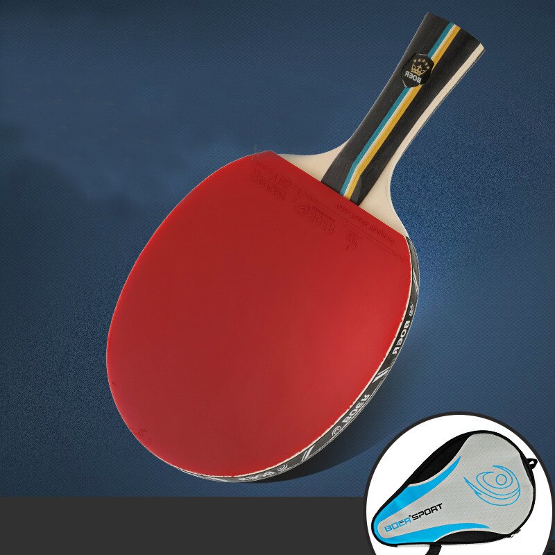 2019 New BOER 1 pezzo 7 strati racchetta da Ping-Pong in tiglio racchetta lunga con manico corto racchetta da Ping Pong con borsa