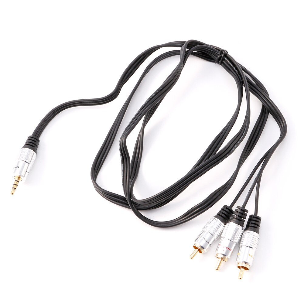 1.5M 3.5Mm Mini 4 Pole Jack Male Naar 3 Rca Phono Lead Audio Av Kabel