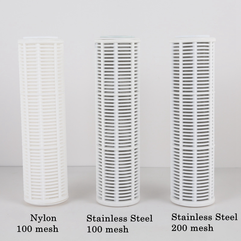 Elemento de filtro de espina de pescado de 10 pulgadas, malla de nailon/acero inoxidable, purificador de agua de relleno, elemento prefiltro