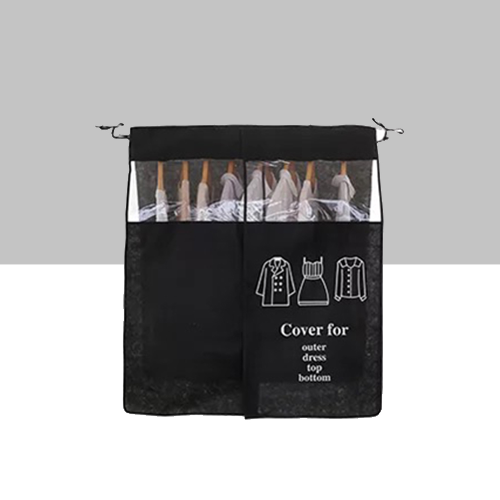 Kledingstuk Tas Cover Non-Stof Draagbare Kleding Stofzak Kledingstuk Stofzak Voor Hotel Reizen: Black