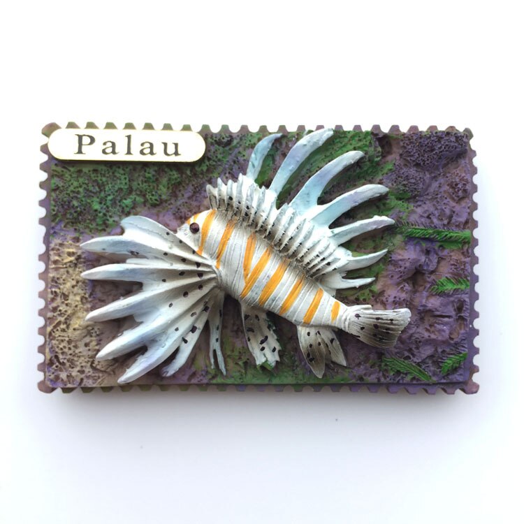 Palau tourist souvenir three-dimensional tropical lionfish magnetic paste