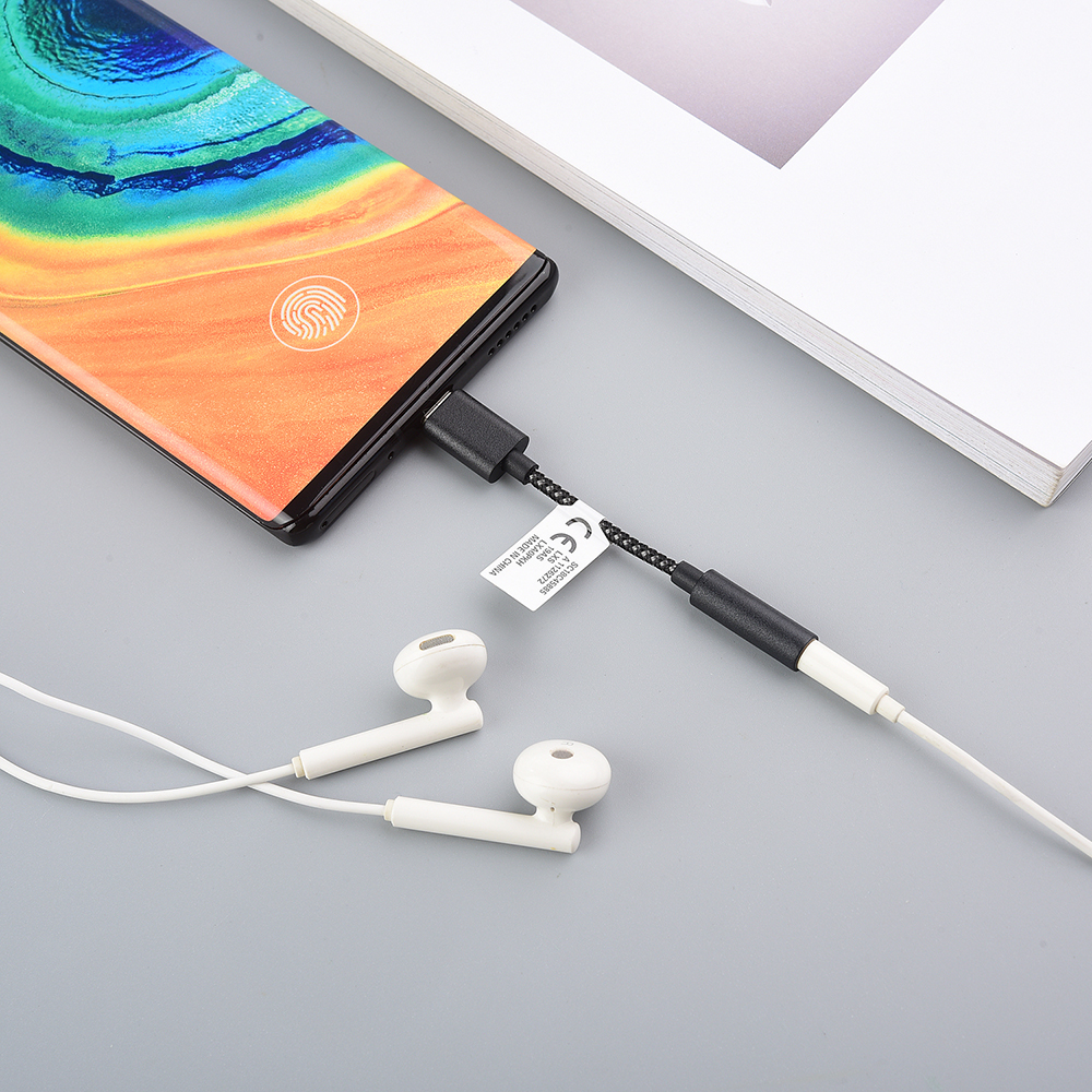 Kabel USB C do słuchawek 3,5 mm Audio Aux typu C do gniazda 3,5 Oryginalny adapter do Motorola Moto Z/ Z3/ razr 5G Huawei P50 P40 Pro