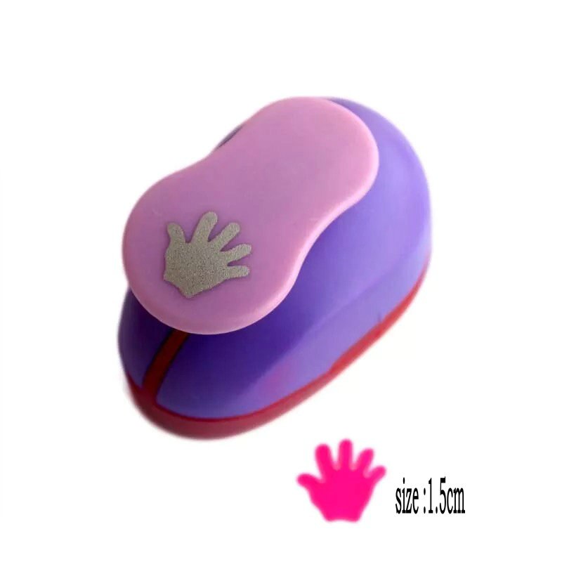 Perforadora para manualidades con forma de la palma de 5/8 "-1,5", perforadora para perforaciones de EVA, máquina de hacer papel DIY, perforadora en relieve para álbumes de recortes, dispositivo de corte de papel