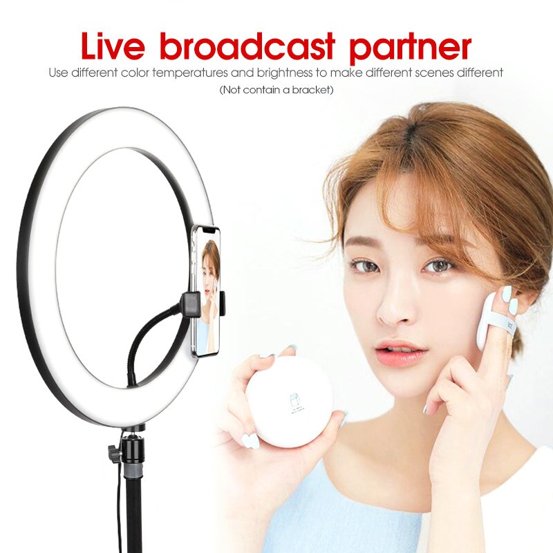 LED Ring Light Selfie Ringlight Video Photpgraphy Lamp For Makeup Video Live Lighting Shooting Dimmable Ring Light 10 Inch