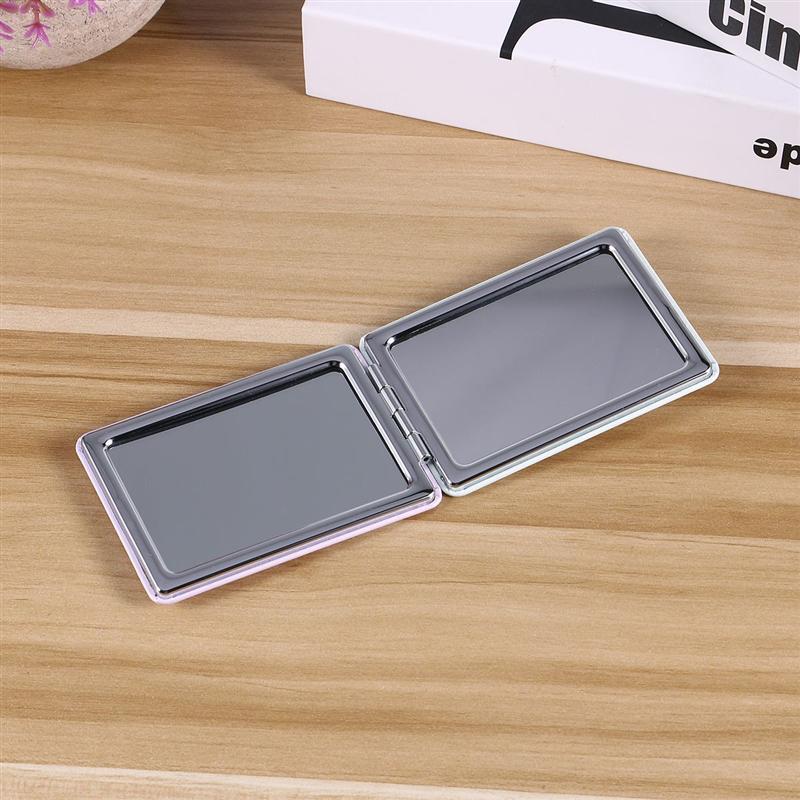 Double-Sided Makeup Mirror Portable Folding Compact Pocket Mirror Rectangle Mirror Cosmetic Tools