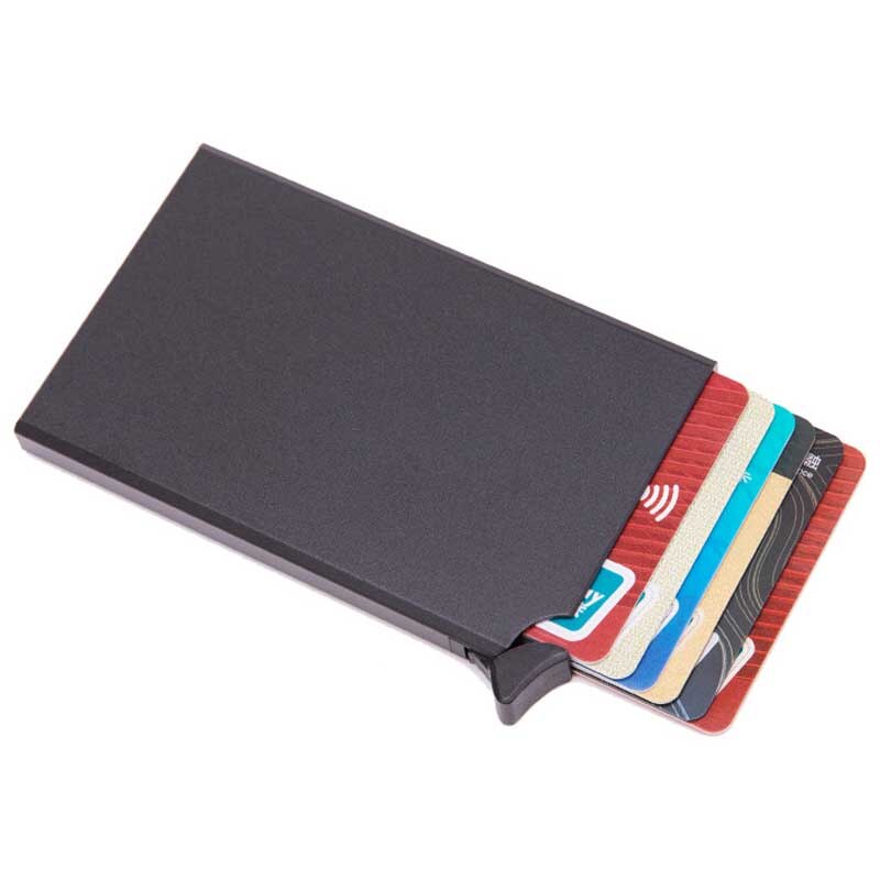 Automatische Credit ID Cardholder Aluminium Pop Up Brocking Card case Men Business Card Box Protect Metal Case Black Red