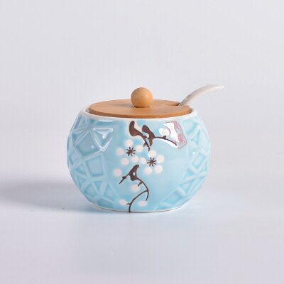 NEWYEARNEW Ceramic Spice Storage Bottles Jars Kitchen Tools Set Japanese-Style Combination Herb Home Wedding: c